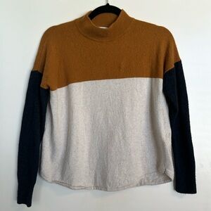 madewell tri-color block sweater